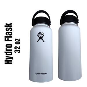 HYDRO FLASK® 32 oz Stainless Steel Insulated Wide Mouth Lid Bottle White New